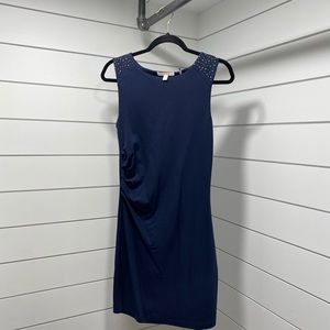 Navy blue side slouched navy dress